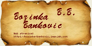 Božinka Banković vizit kartica